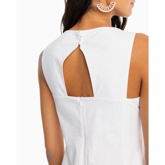 EUC Southern Tide Baxlee White Seersucker Shift‎ Dress Size 2 Sleeveless Summer - Picture 11 of 16